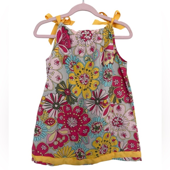 Hanna Andersson dress Size 100 (3) Ribbon tie floral - Picture 2 of 3